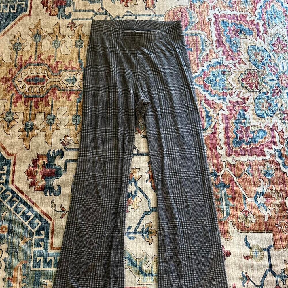 Grey and black plaid flare